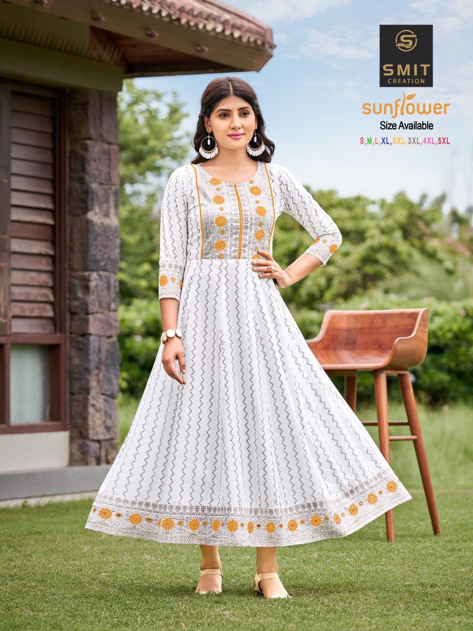 Sunflower Anarkali Festive Wear Wholesale Kurti Collection